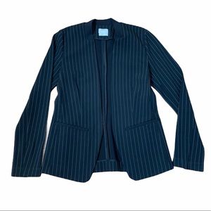 DKNY Pinstripe Black Fitted Blazer Jacket
